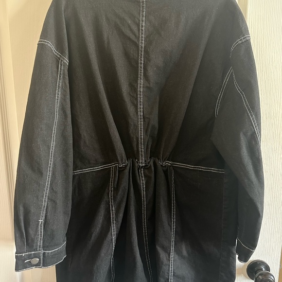 SHEIN Dark Blue Denim Long Jacket w/Contrast Stitching Size 3xl - Picture 3 of 3